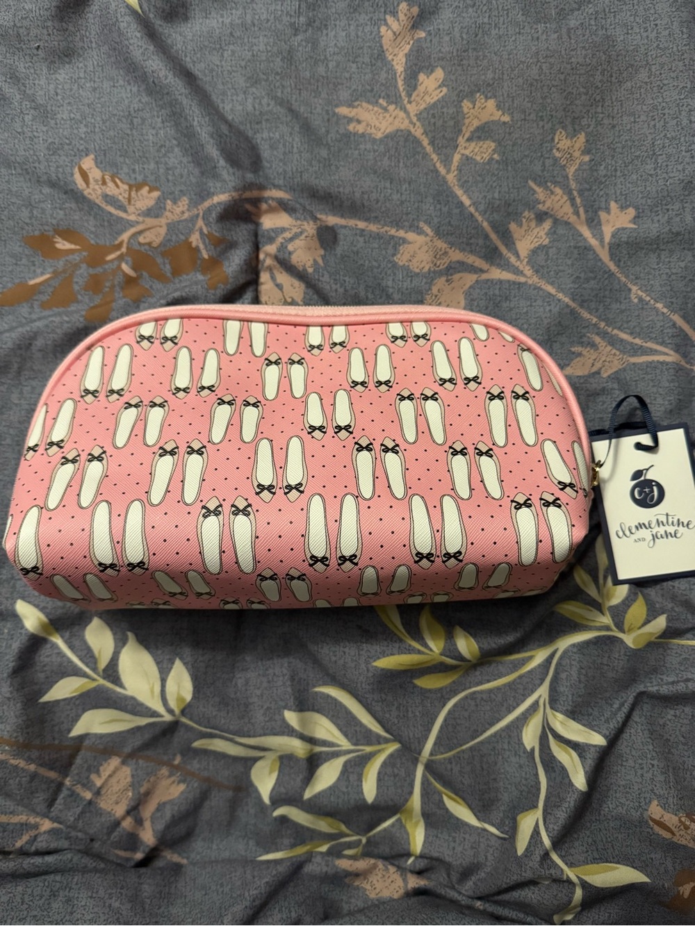 Clementine and Jake Pink Ballet Flats Cosmetic Pouch